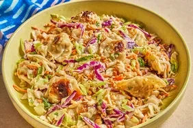 10-Minute Quick Chicken Cilantro Wonton Peanut Salad