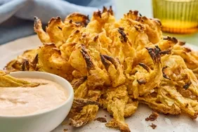 Crispy Baked Blooming Cabbage with Spicy Dipping Sauce