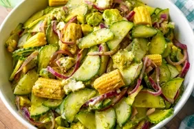 10-Minute Creamy Cucumber Avocado Feta Salad