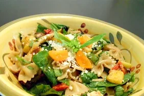 Roasted Vegetable Farfalle Pasta with Feta