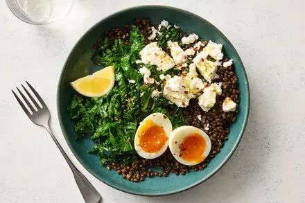 Spinach and Feta Lentil Bowls