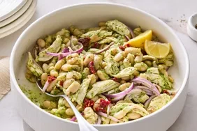 Hearty Pesto Chicken & Cannellini Bean Salad